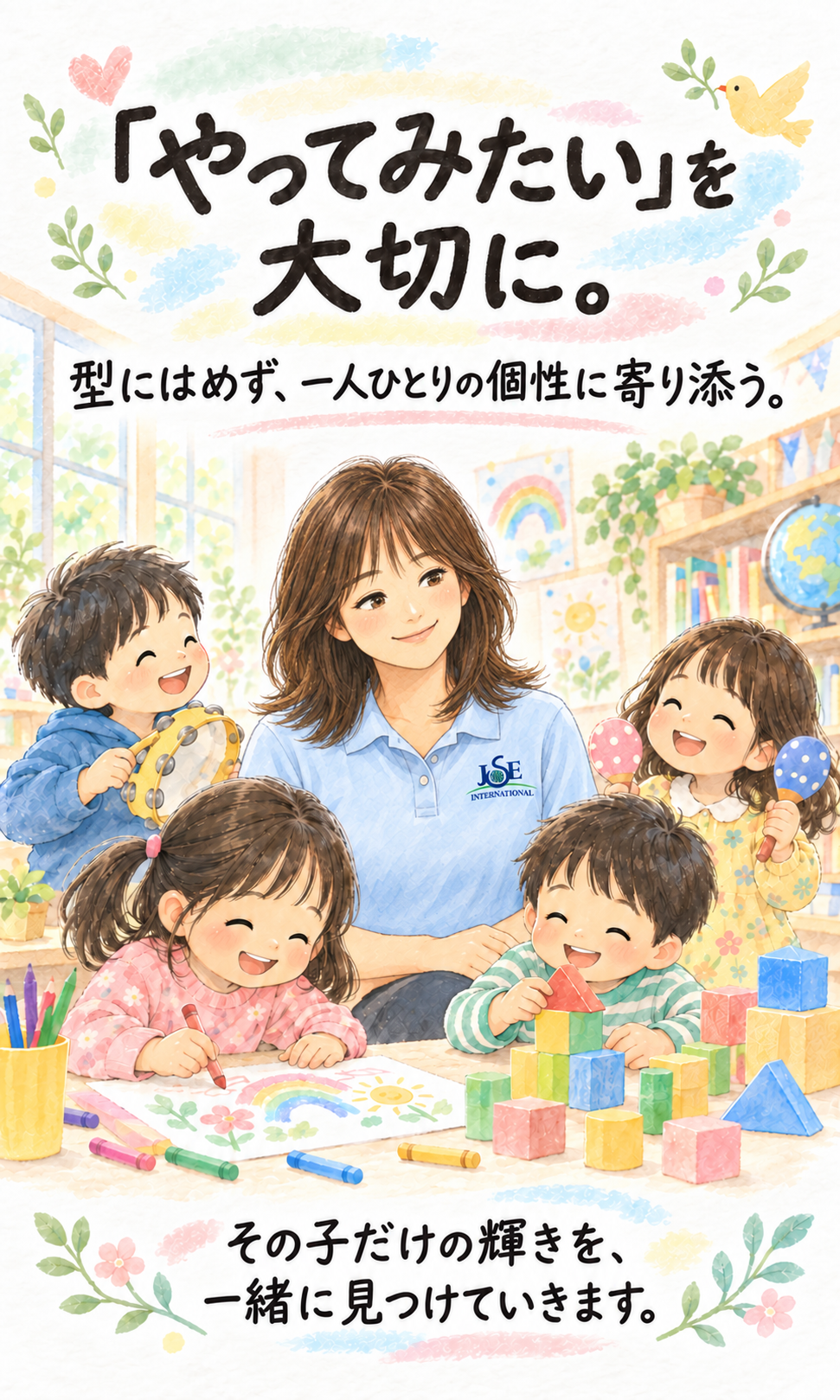 「やってみたい」を大切に。 型にはめず、一人ひとりの個性に寄り添う。 その子だけの輝きを、一緒に見つけていきます。